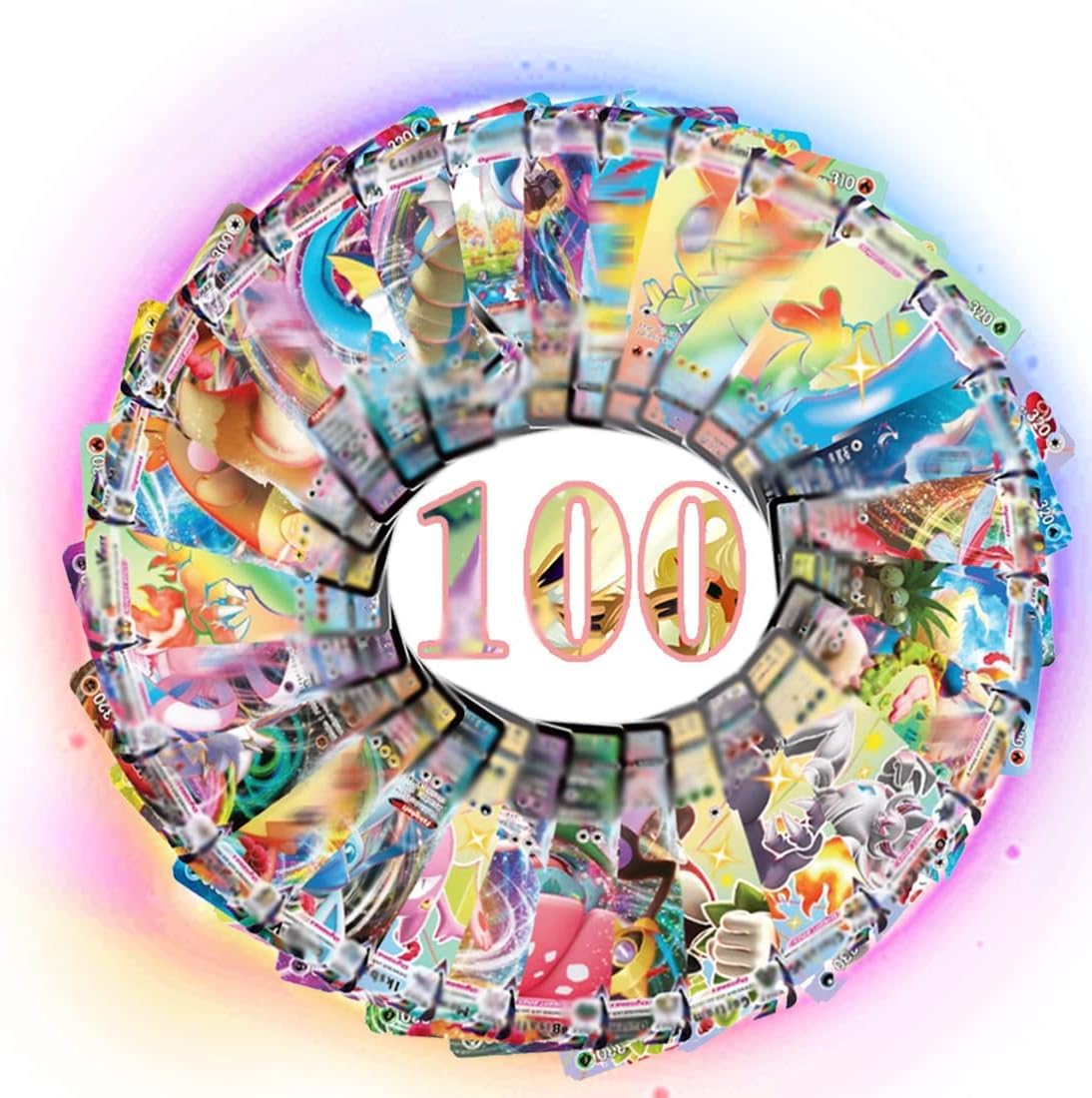 100 Cartas Pokem en Ingles, Contiene Vstar, Vmax, V, Nuevas Cartas Colección, Cartas Brillantes, Cartas Fantásticas (100 Ingles)