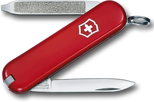 VICTORINOX Escort Swiss Army Knife, Multi-functional Knife, Outdoor, Camping, Flathead Screwdriver, Includes Nail File, 6 Functions Swiss Multi-Tool, Small, Compact, Lightweight
