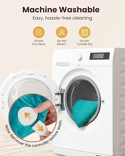 Miniatura 7 de Almohadilla térmica con peso para aliviar el dolor de cuello y hombros, envoltura de calefacción eléctrica, 6 ajustes de calor, 4 temporizadores,