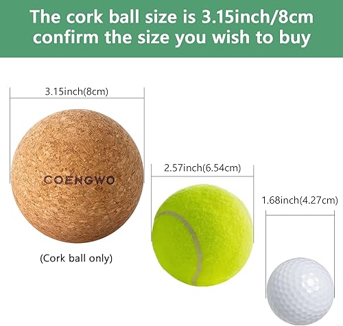 Miniatura 2 de COENGWO Pelota de masaje de corcho, pelota de liberación miofascial de corcho, pelota de terapia de yoga para terapia de puntos de activación, nudos