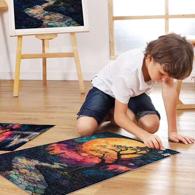 Foto 4 de 6 de Rompecabezas de 1000 Piezas para Adolescentes El Bosque Oscuro Hecho de Papel，para Mayores de 14 años Montaje…