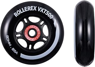 VXT500 RipStik/Inline Skate Wheels (2-Pack w/Bearings, spacers and washers) (Use on Hockey Roller Blades) - Can Be Used As RipStik Caster Board Wheel Replacements