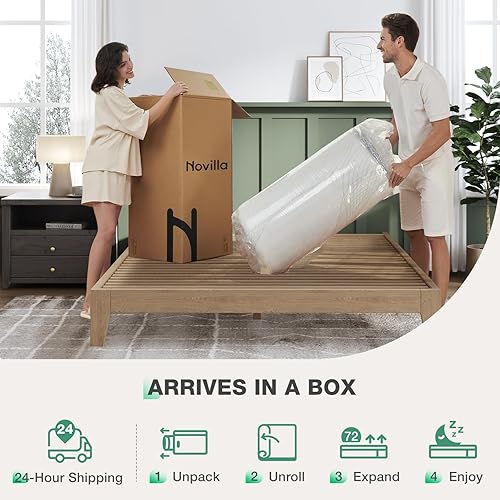 Miniatura 6 de Novilla Colchón de Espuma Viscoelástica Tamaño King de 12 Pulgadas, Colchón en una Caja de Firmeza Media con Espuma de Gel Refrescante para un Sueño