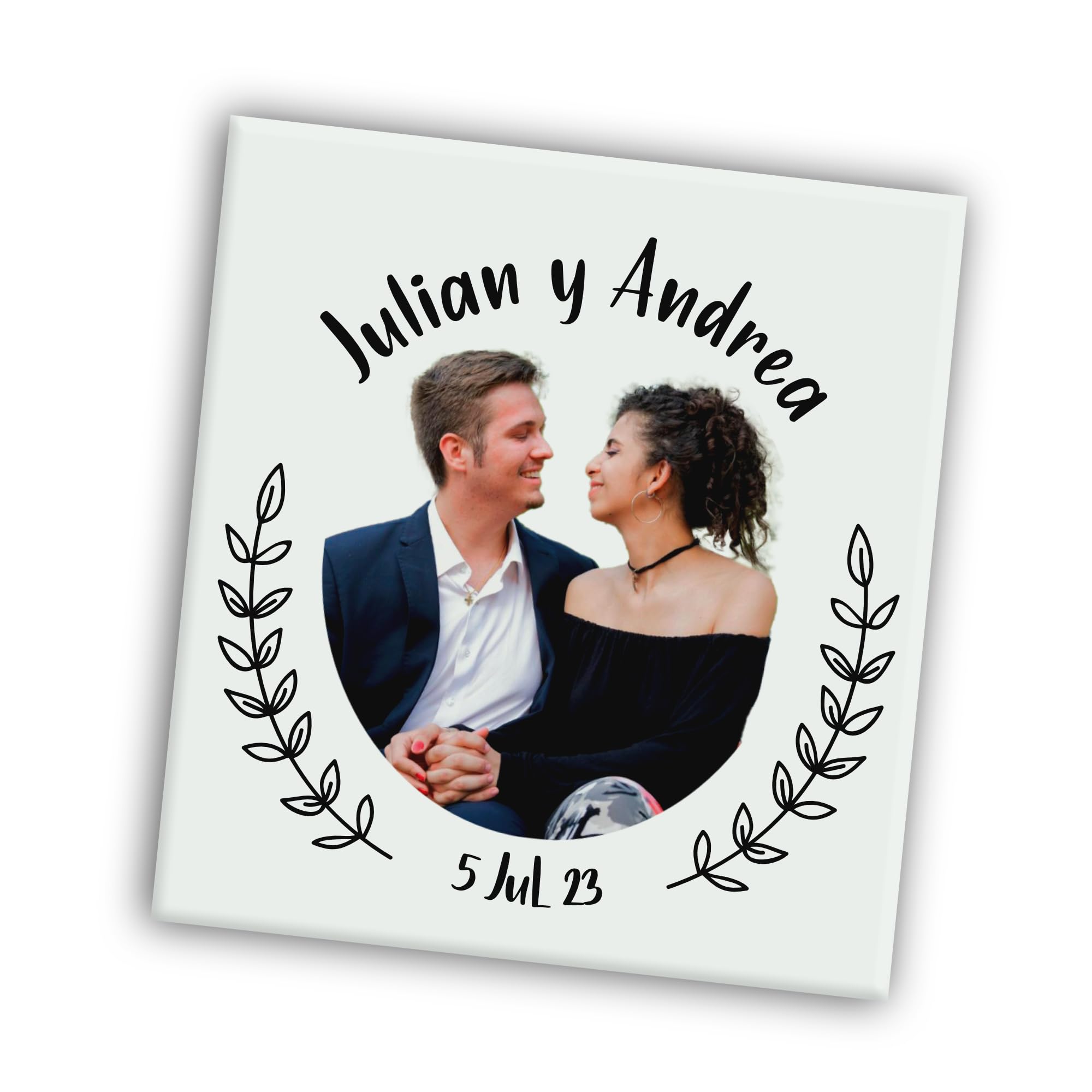 Yatatu - Tatuajes temporales adultos personalizados con Nombre y Fecha - Calcomanías para Boda, Compromiso, Despedida de soltera, Fiesta, Vintage - Detalles boda para invitados (40mm / 50 Unidades)