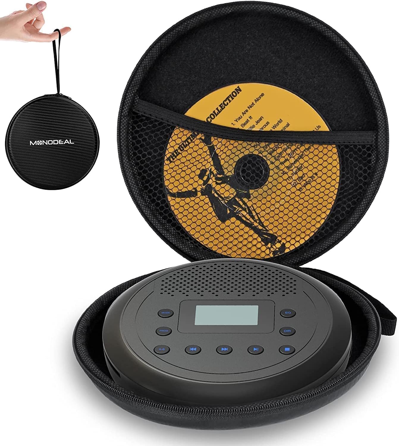 Portable CD Player with Round CD Carrying Case