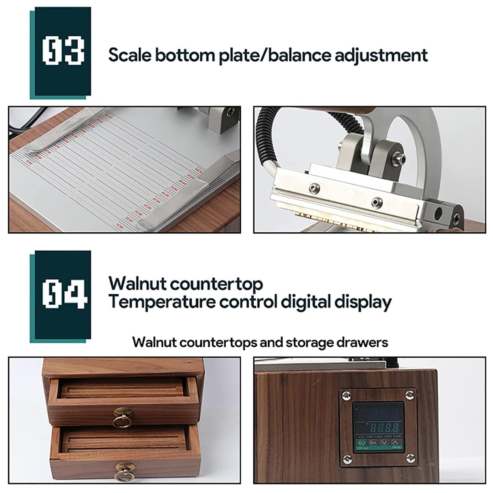 Macchina per goffratura in pelle per stampa a caldo, 62 stampi mobili, display digitale, temperatura regolabile 0-240 ℃, alta precisione per artigianato e borse