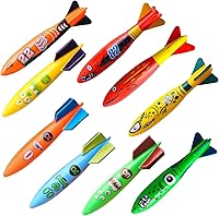 Daisiki 9PCS Dive Rings Pool Toys for Kids 4-8 - Shark Torpedo Octopus Set, Underwater Diving Sticks, Swimming Fun Gifts Boys Girls
