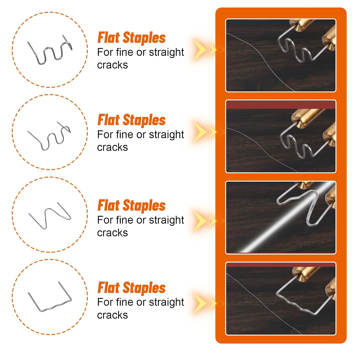 3000 pcs Plastic Welding Staples, 6 Types Extra Large Wave Repair Welding Staples for Hot Stapler, 0.8mm 0.6mm Staple with Storage Box for Decoration,Fix Repair Car Bumpers, Plastic Cracks