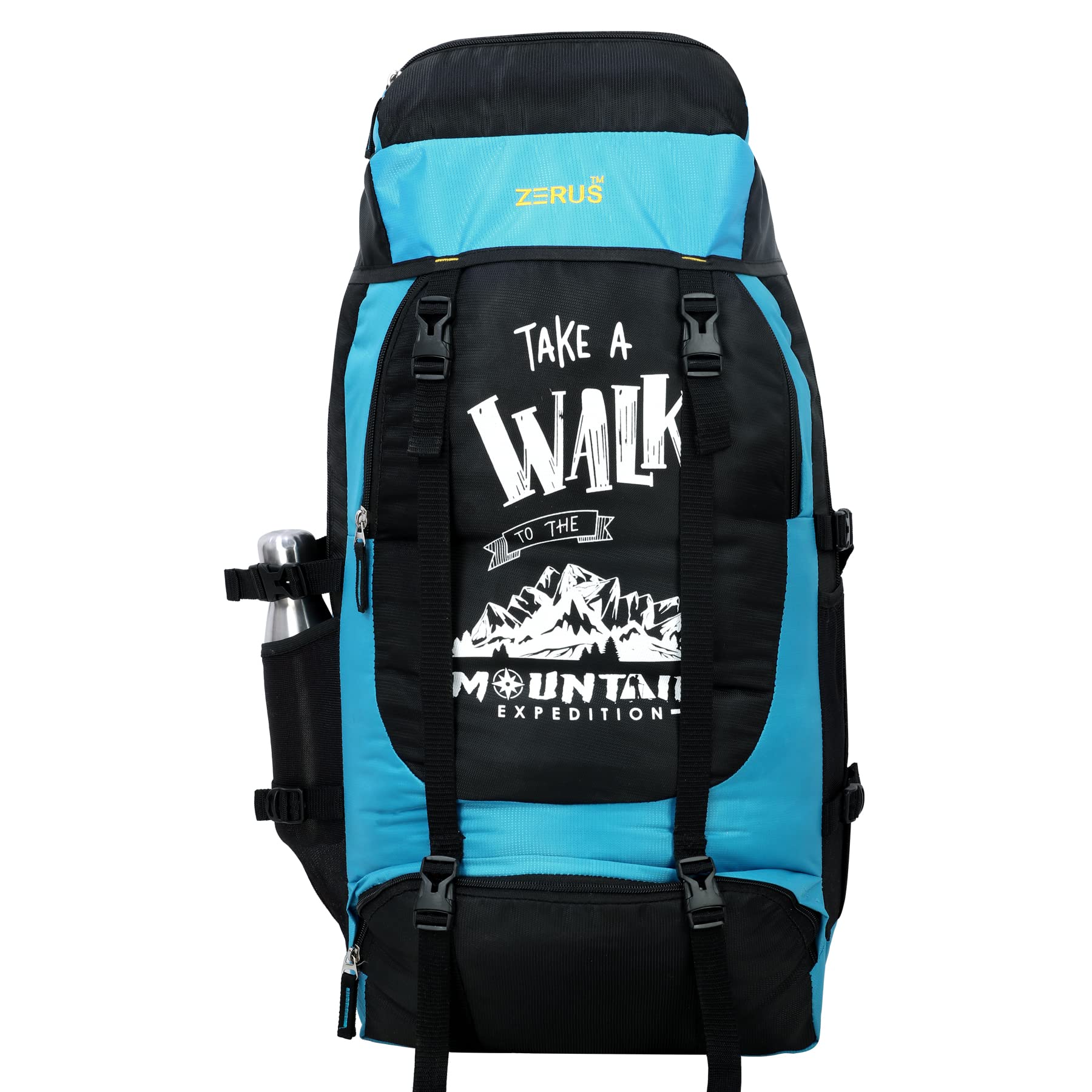 xerus ZERUS Unisex Travel Backpack for Hiking Trekking Bag Camping Rucksack Waterproof Travelling Bag With Shoe Compartment (Black & Teal)-picture-33