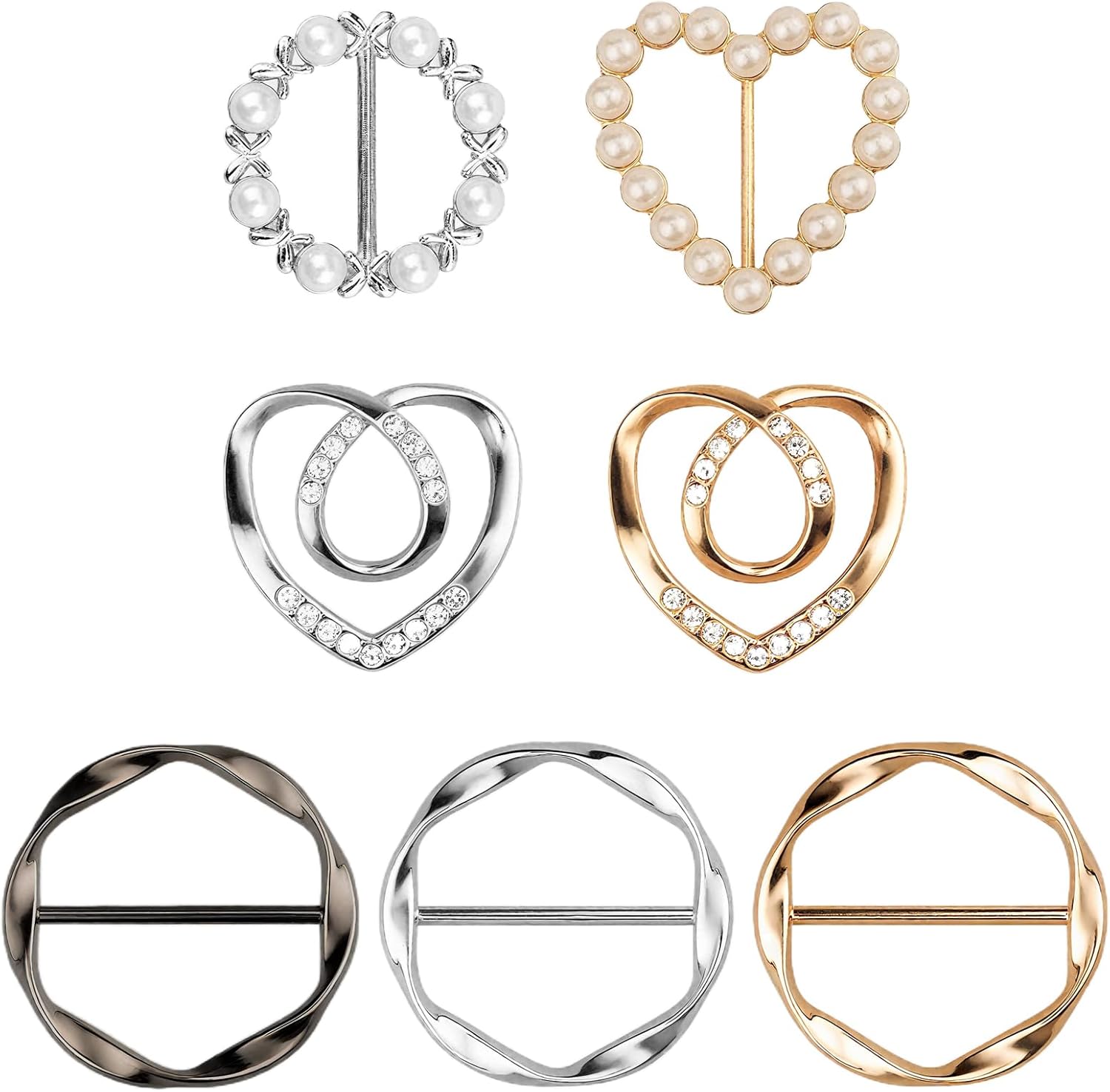 7PCS Premium Scarf Ring Clip, Cute T-Shirt Clips for...