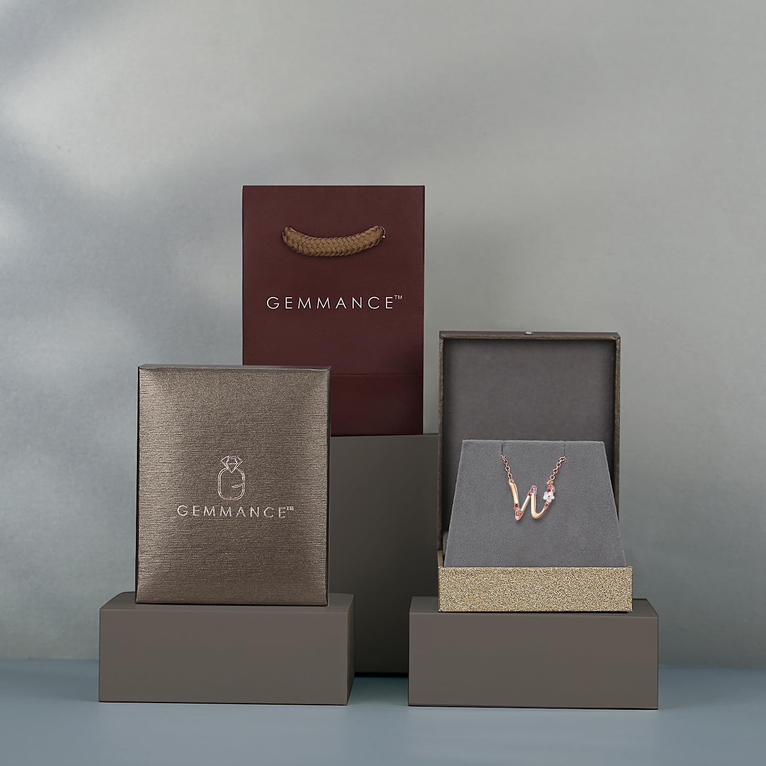 Flower Initial Letter Necklace Pink Red Blue Simulated Pearl Pendant Name Jewelry Made with Austrian Crystals Rose Gold Plated Anniversary Birthday Gifts for Women,18"+2" - Image 6