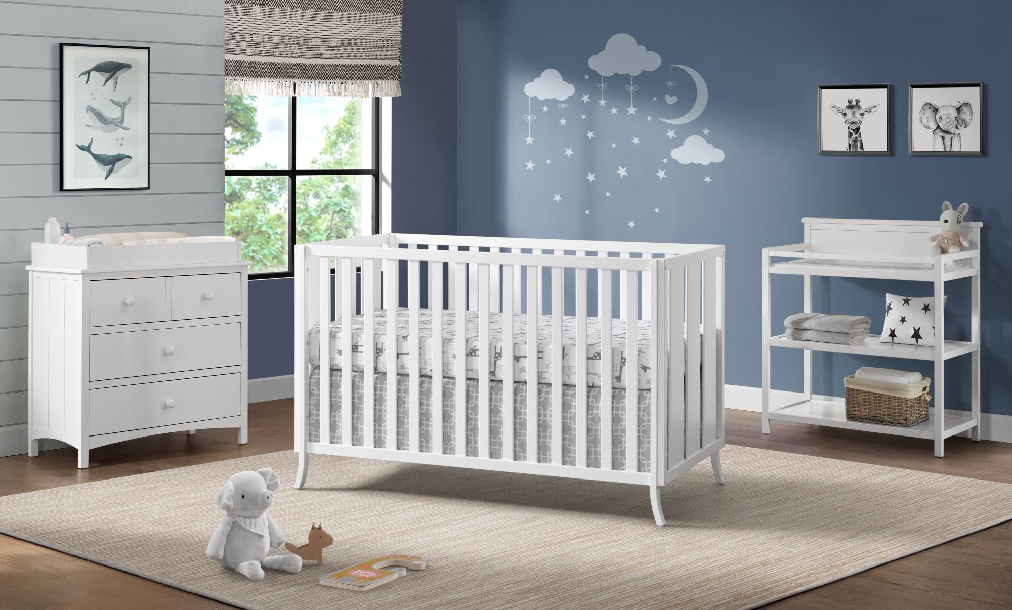 Oxford Baby Arlie 4 in 1 Convertible Island Crib White