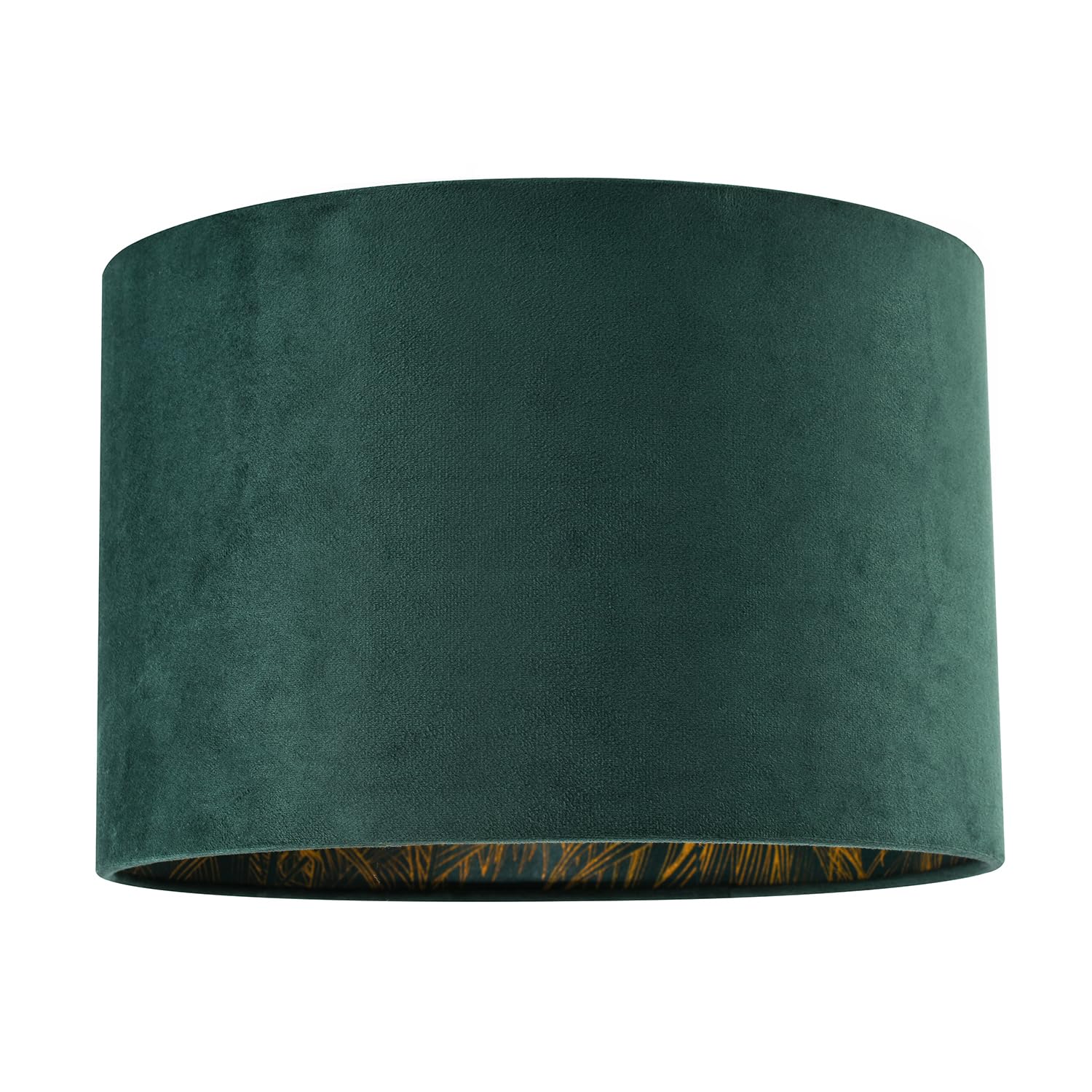 Happy Homewares Velvet Lamp Shade - Forest Green - Gold Palm Tree Design - 30cm
