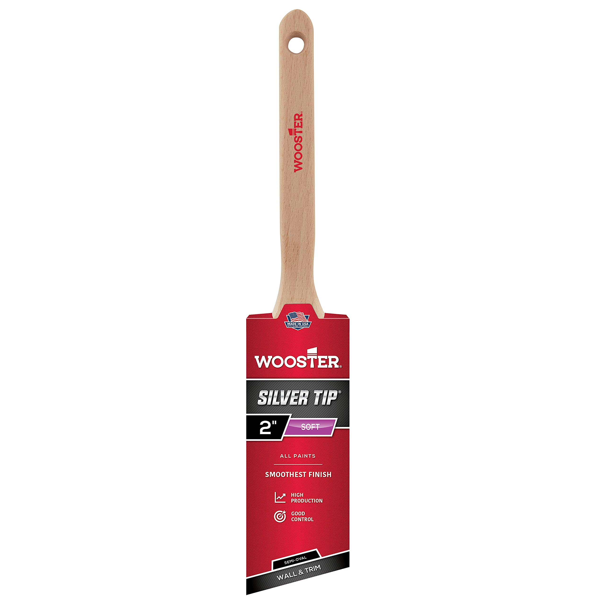 Wooster Brush Silver Wooster Tip - Semi-Oval Angle Sash - Wall And Trim Paint Brush - 2 Inch