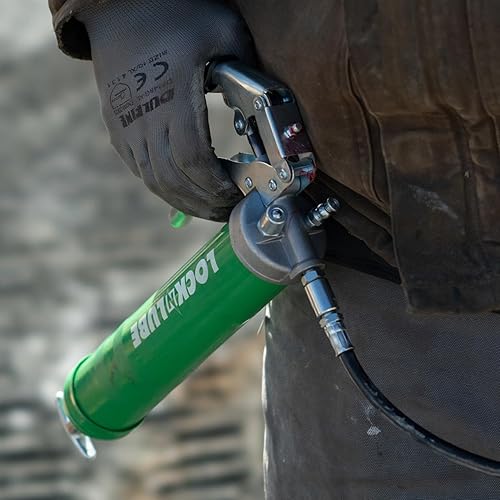 Vista 4 de LockNLube Pistola de engrase resistente con empuñadura de pistola. Incluye nuestro acoplador de grasa patentado LockNLube®