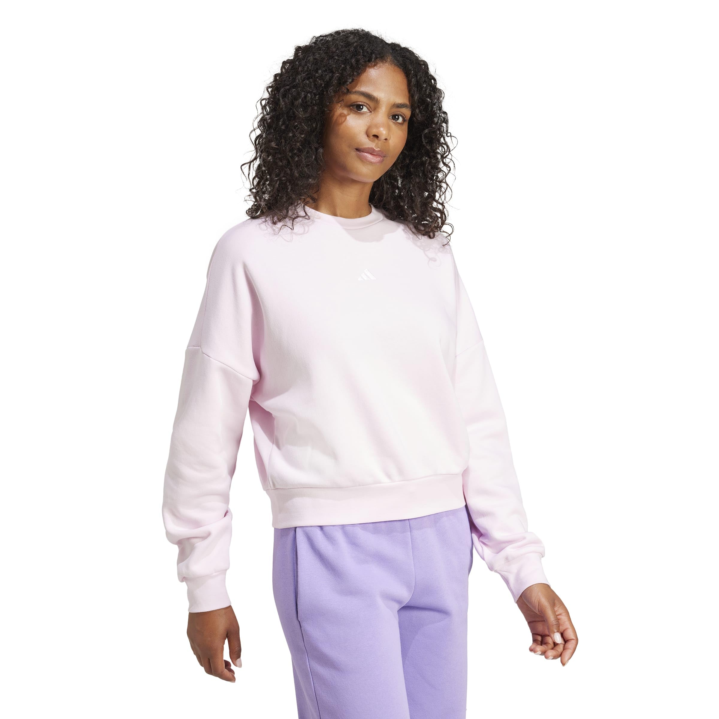 adidas Kobiety ESSENTIALS SMALL LOGO FEEL COZY RELAXED FIT SWEATSHIRT, clear pink/white, XXL