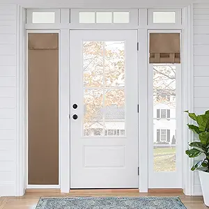 RYB HOME Sightlight Door Window Curtains, Privacy Window Curtains Thermal Insulate Covering for Patio/Glass/Front Door, 12 inch x 69 inches, Mocha, 1 Panel