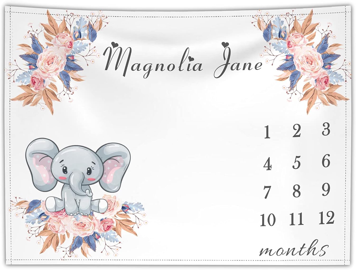 Buy Custom Baby Monthly Milestone Blankets Personalized Name Babies Growth Chart Customize Animals Blanket For Boy Girl Online In Indonesia B094fgx4zw