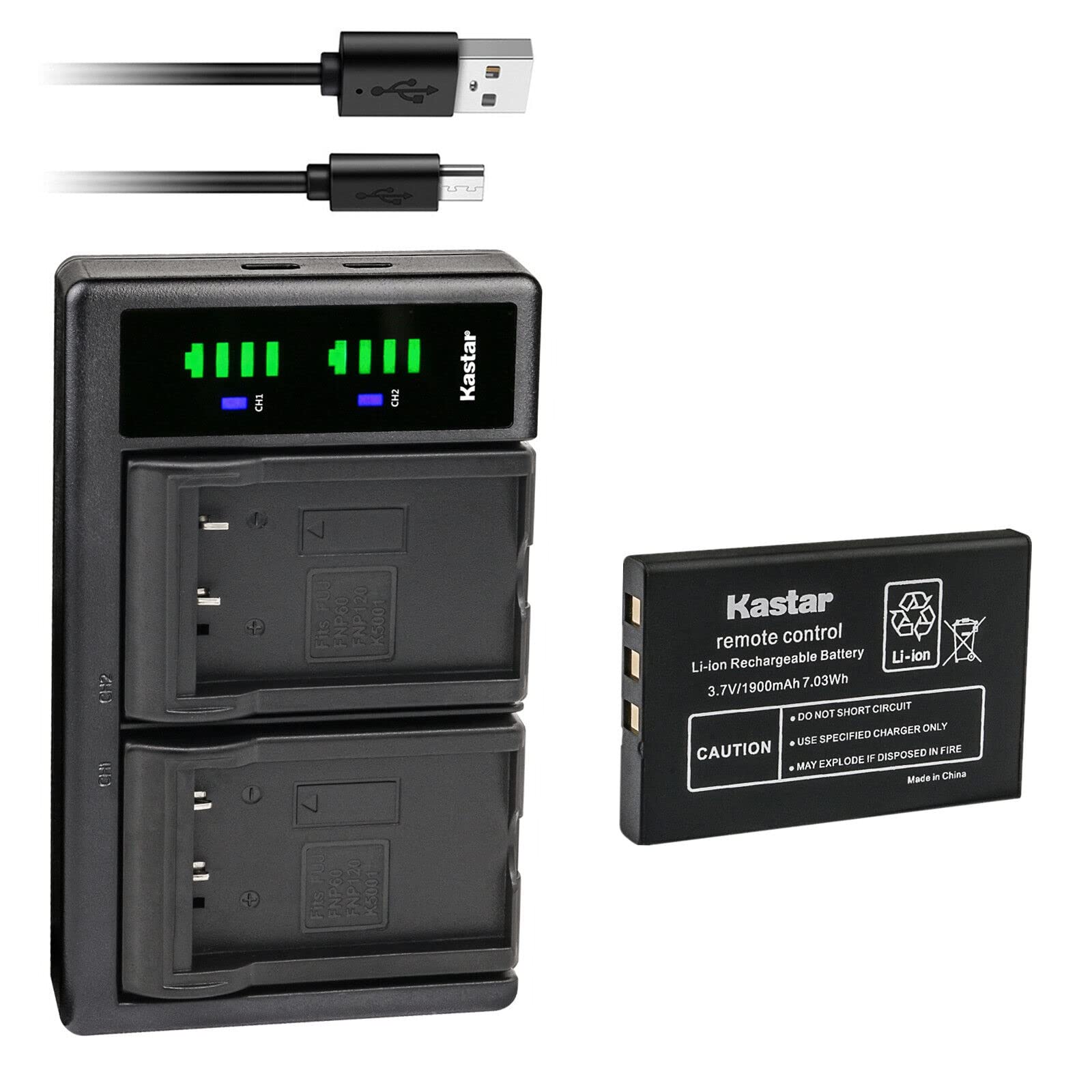 1-Pack Battery and LTD2 USB Charger Compatible with Icom IC-RX7, Baofeng UV-100, UV-200, UV-3R, UV-3R Mark 2, Dynascan AD-09, Intek KT-950EE, LN-950, IWATSU DC-PS8, Maas AHT-7