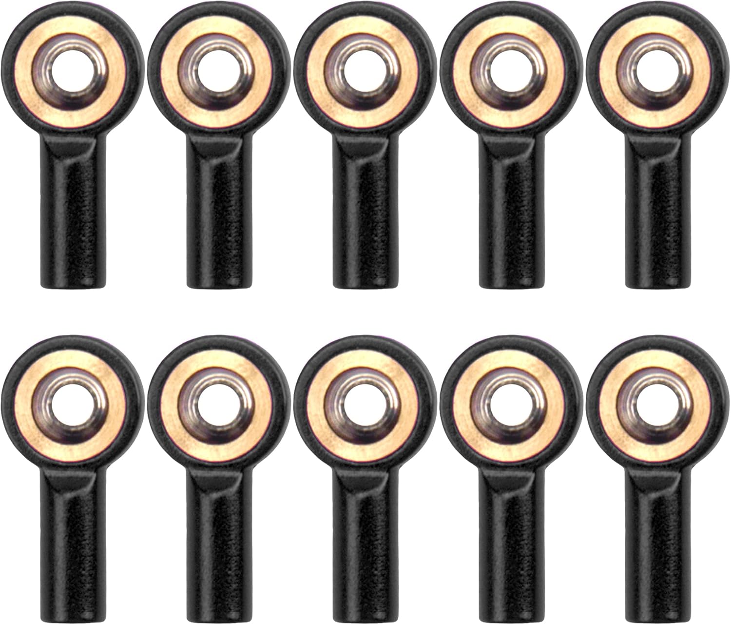 10Pack Vgoohobby Aluminum M2 Link Rod Tie Rod End,M2.0 Ball Joint 15mm Linkage Ball Head Holder Compatible with Tamiya Mini 4WD HSP RC Car Model Boat (Black)