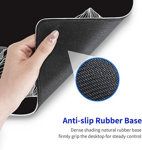 Miniatura 5 de Alfombrilla de mouse grande para juegos con bordes cosidos, alfombrilla de mouse de escritorio extendida con tela microtejida superior, base