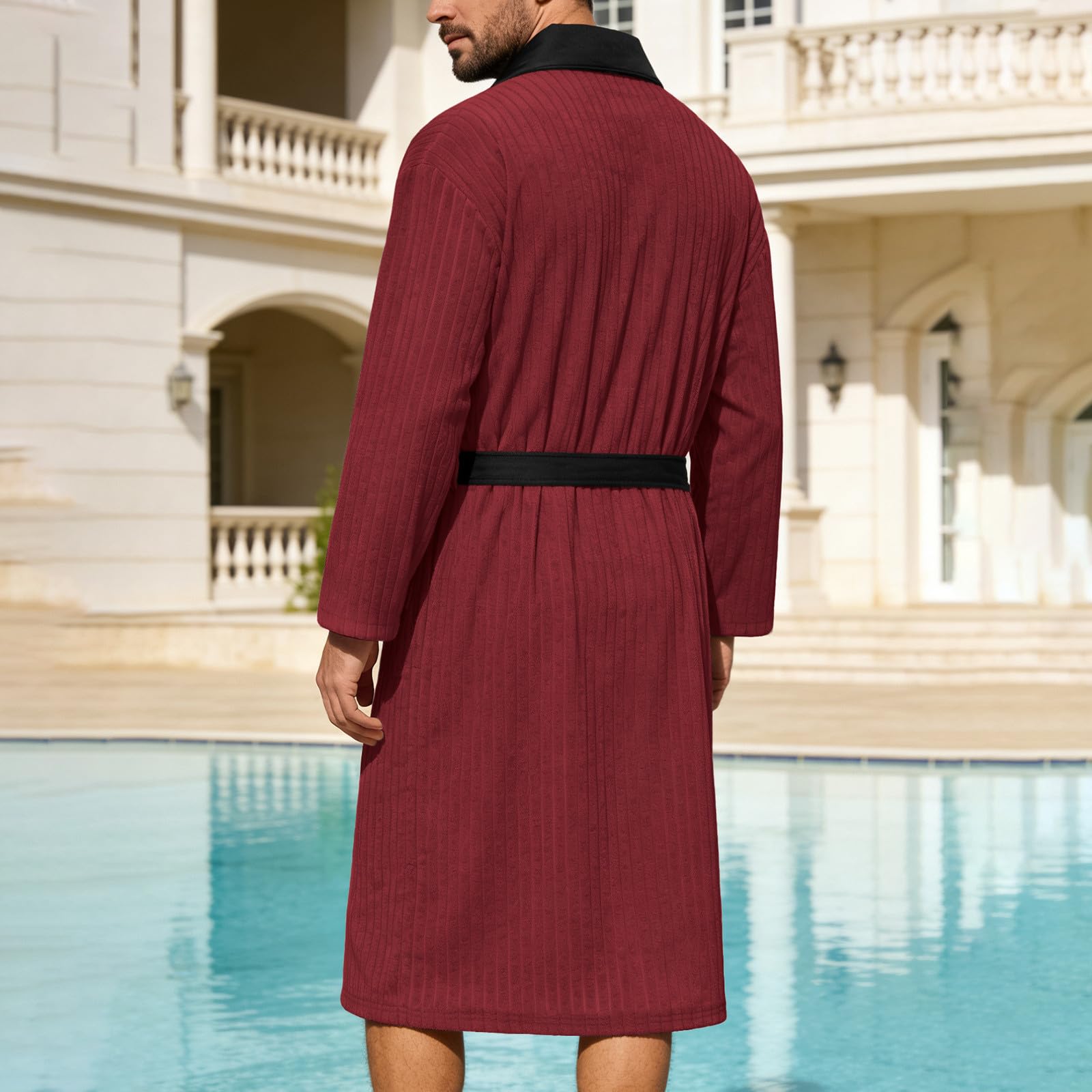 Albornoz Albornoz Unisex Suave Albornoz de Viaje Sauna Albornoz de Microfibra con Capucha para Hombres y Mujeres Waffle Sauna Ropa de Dormir Bathrobe Albornoces