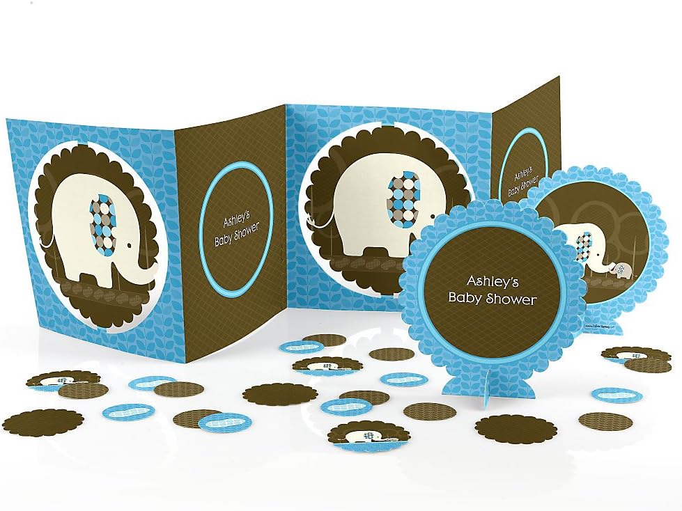 Baby Shower Table Decorating Kit Blue Baby Elephant