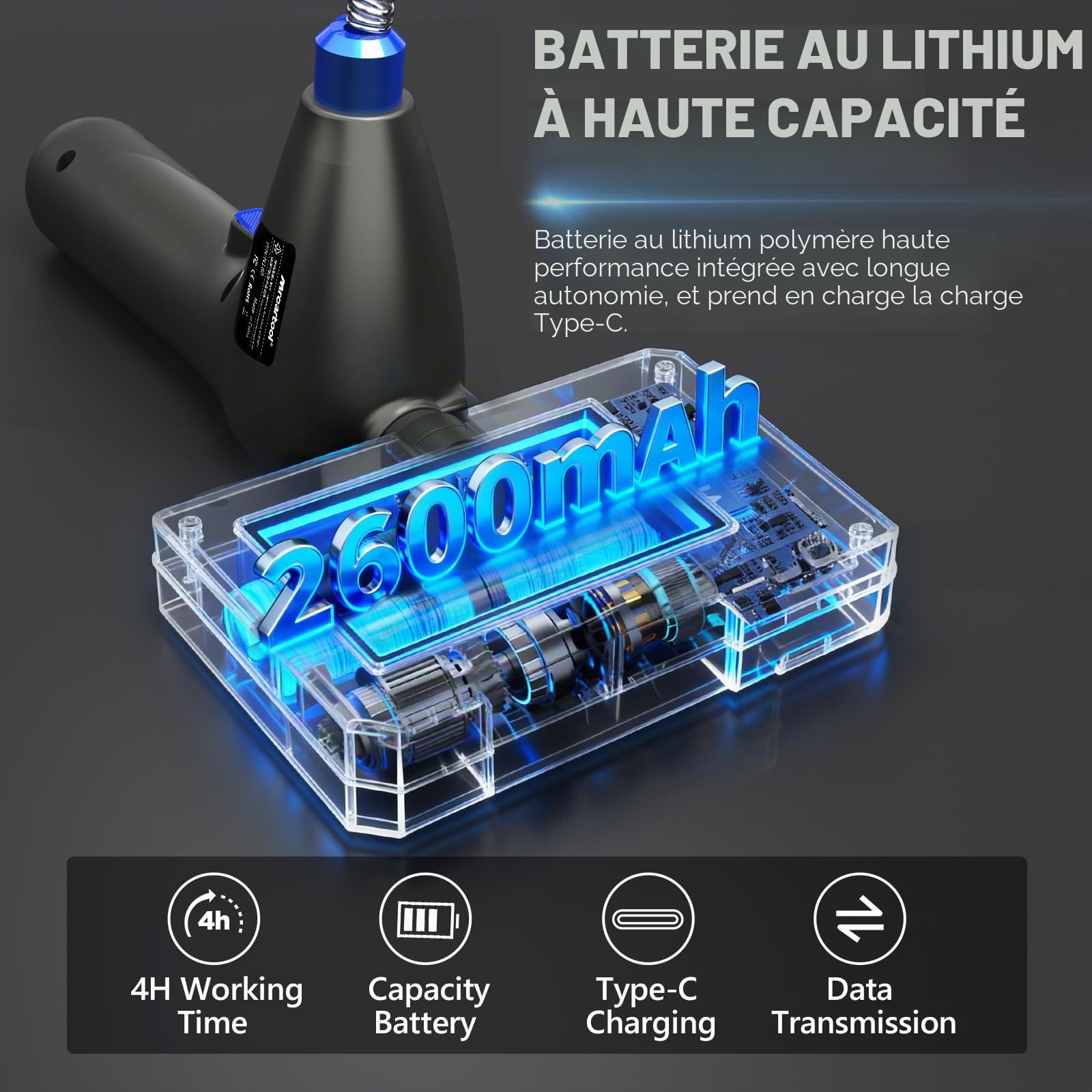 4-Way-360° caméra endoscopique avec lumière, Tube Mince de 6,2 mm & écran de 5,0 Pouces, tête Mobile, 1080P & IP67 caméra d'inspection pour Moteurs Automobiles, tuyaux et Machines (1 m)