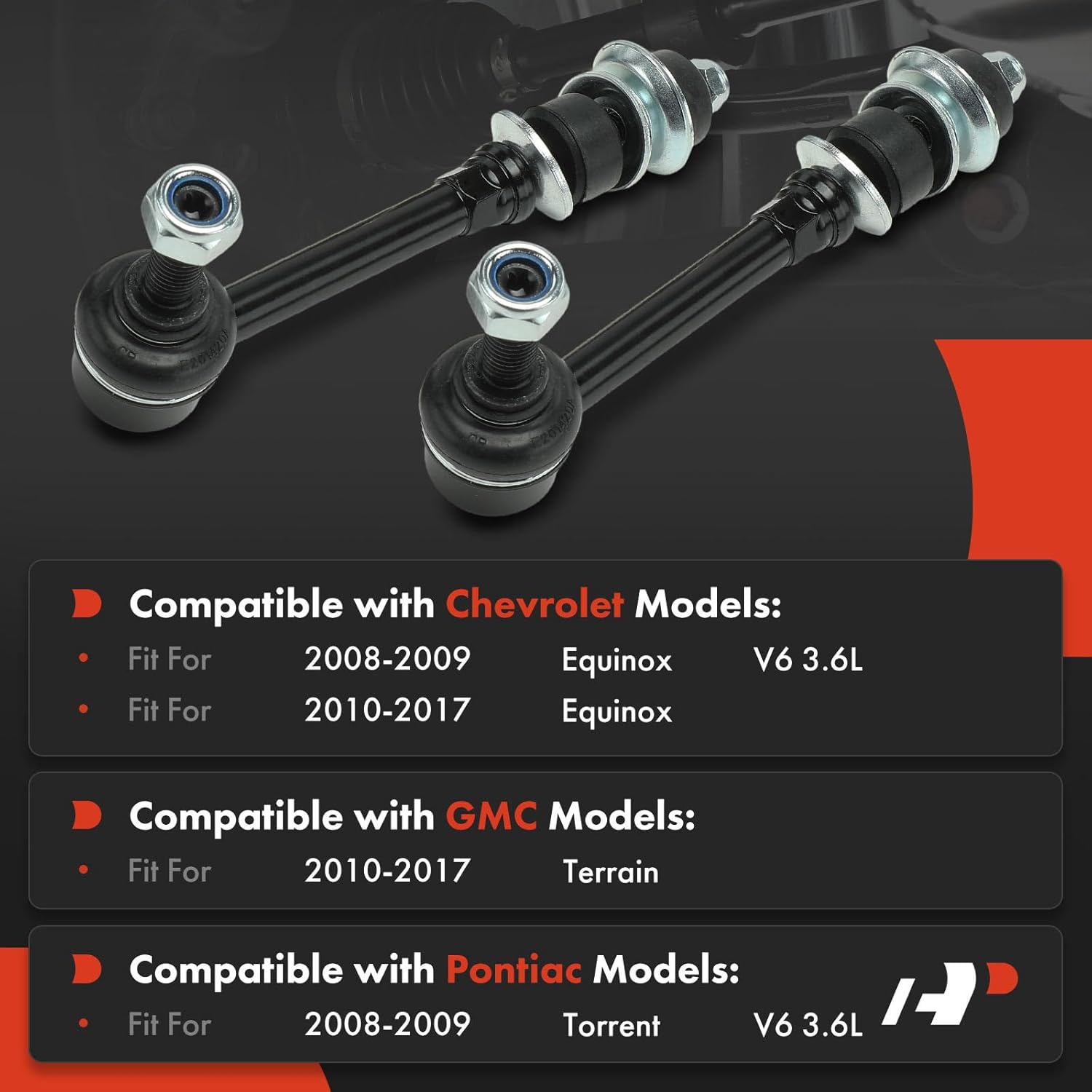 A-Premium 2 x Rear Sway Bar Links Stabilizer Bar Links, Compatible with Chevrolet Equinox 2008-2017 & GMC Terrain 2010-2017 & Pontiac Torrent 2008-2009