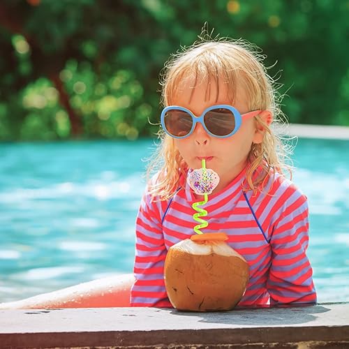 Miniatura 4 de 24 pajitas de fiesta de cumpleaños con purpurina y 2 popotes de limpieza para niños, animales del océano, recuerdos de fiesta de cumpleaños,