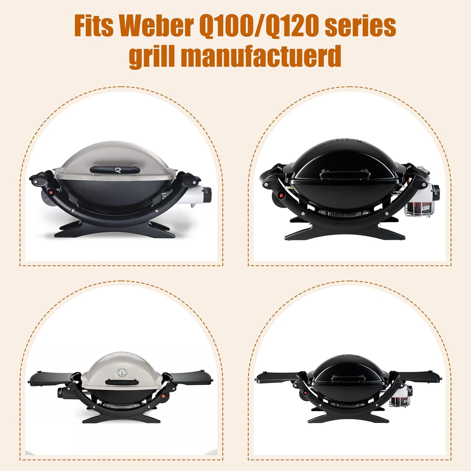 Upgraded 80477 Regulator 69957 Burner Tube Compatible with weber Q100/Q120 Series, 80477 Gas Regulator Replacement for weber Grill Parts: 516002, 516501, 386002. 69957 Burner Tube 80477 Regulator