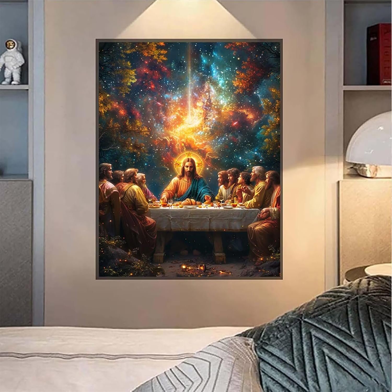 5D Diamond Art Kits for Adults Starry Sky Diamond Painting The Last Supper, DIY Gem Arts and Crafts for Adults, Hobbies for Women, Full Drill Paint by Numbers for Room Decor Gifts 20x26 in 4-6023