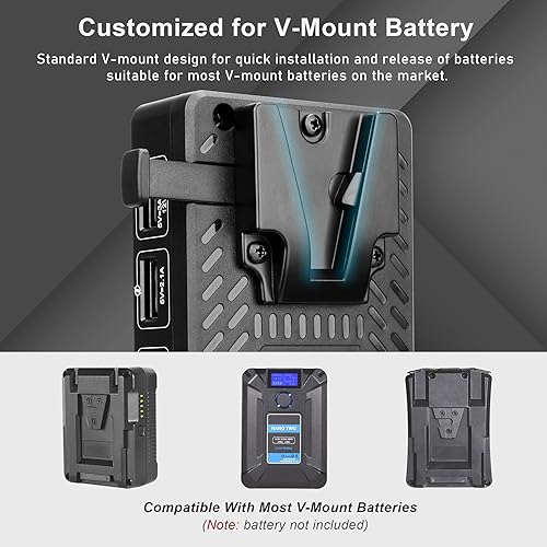 Miniatura 4 de Mini placa adaptador de batería de montaje en V con D-tap, dos puertos de salida DC 8V/4A, dos DC 12V/4A, USB 5V/2.1A y USB 5V/3A, 9V/2A, 12V/2A,