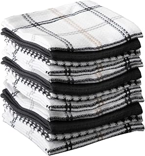 Premium Waffle Dish Cloths: Highly Absorbent, Super Soft Long Lasting - 100% Cotton, 12"x13" Towel for Cleaning & Drying, (12-Pack), Neutral