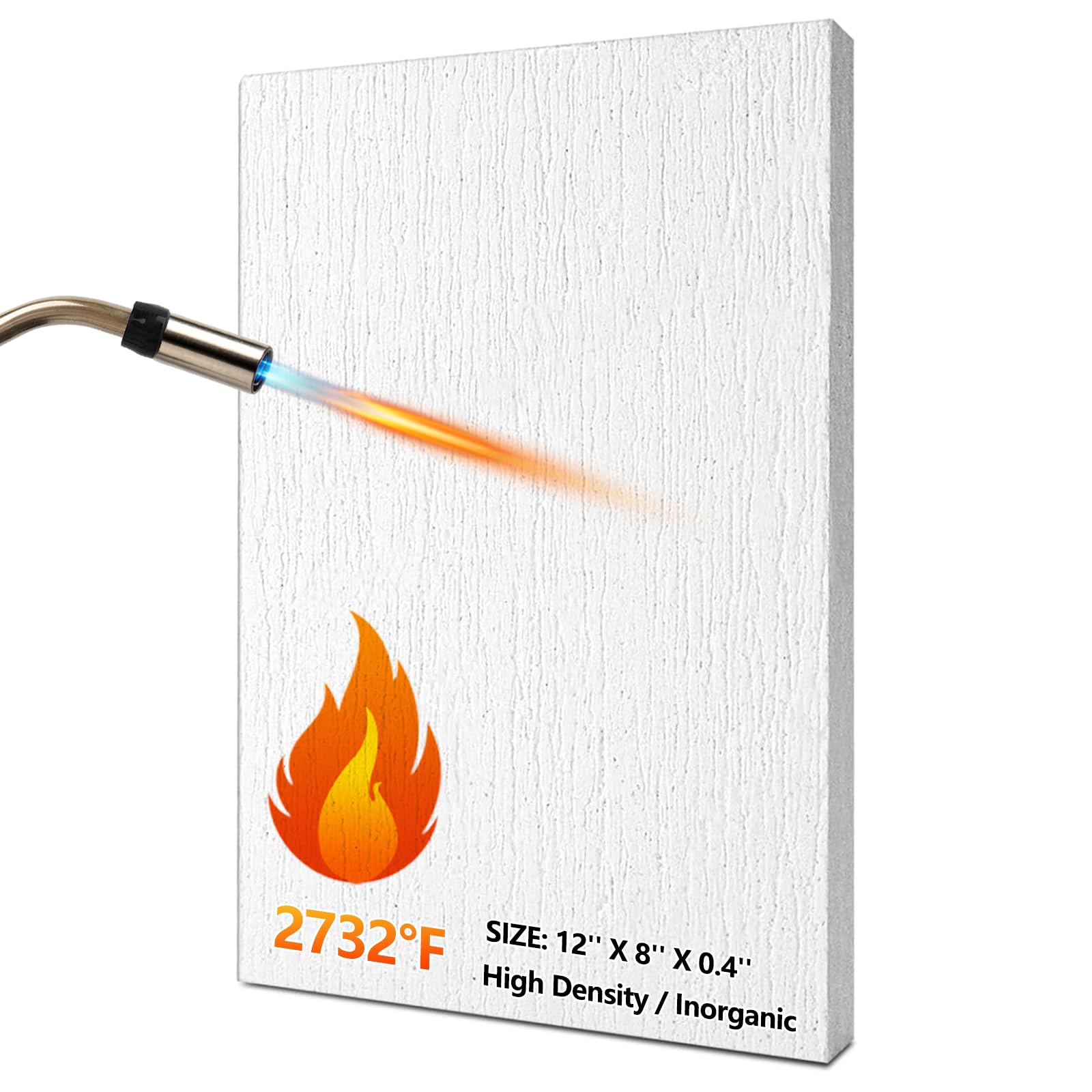 BXI Inorganic Ceramic Fiber Thermal Insulation Board(2732F) - 12'' X 8'' X 0.4'', Pack of 1 - High Density - Flame Retardant, Heat Resistant, High Temperature Insulation