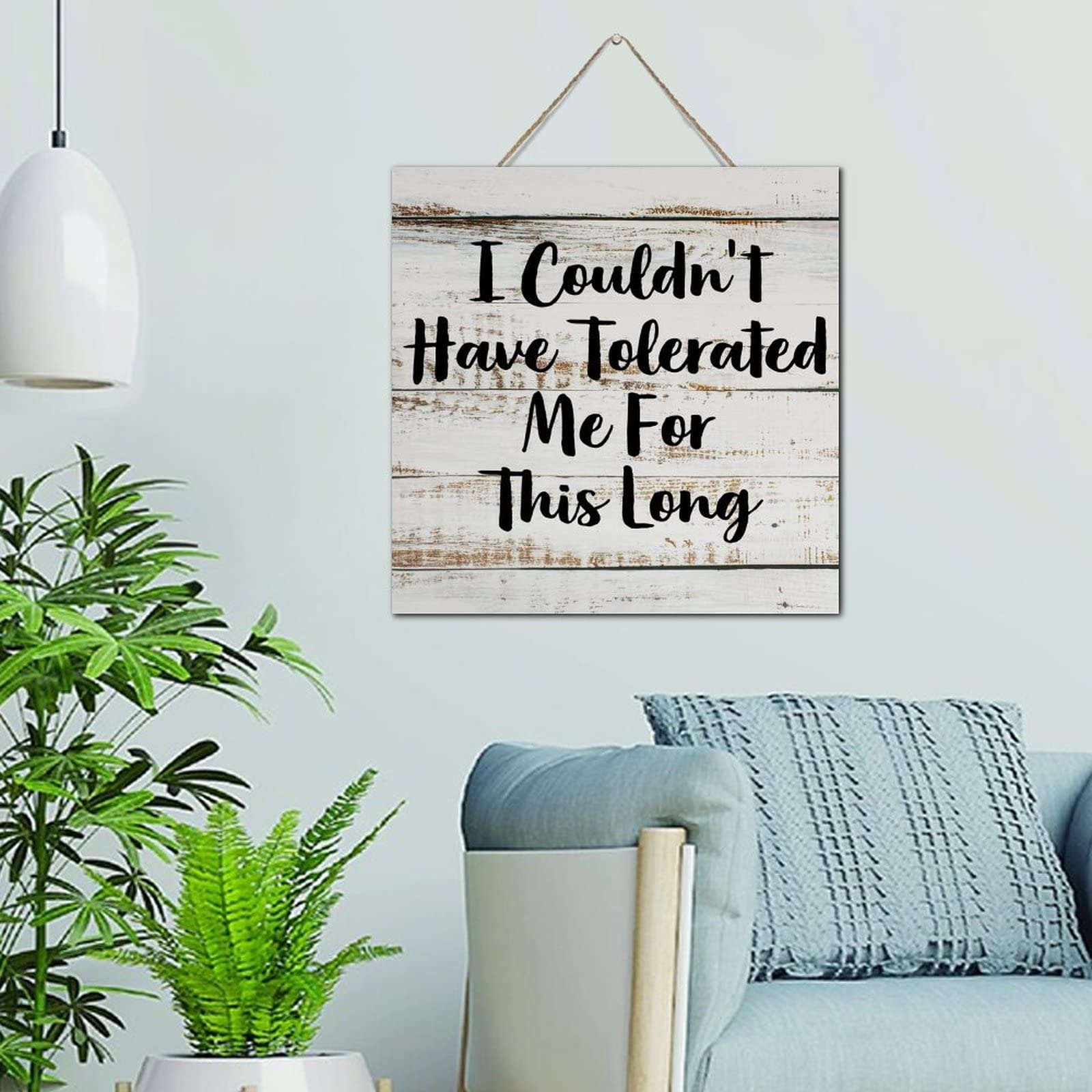 Decoración de pared rústica con cita en inglés ideal para regalar en pareja