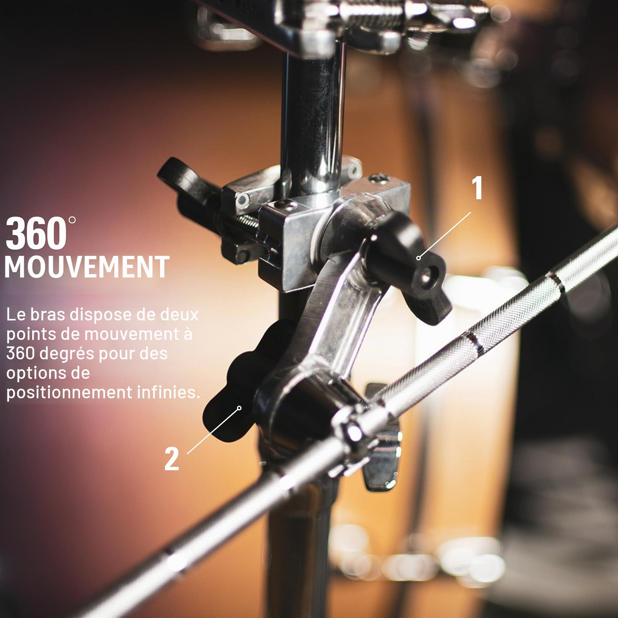 Meinl MXH X-Hat Support de cymbale avec tension, hauteur et angle réglables