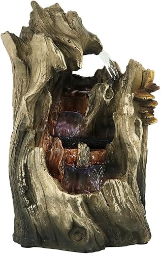 Miniatura 10 de Sunnydaze fuente para mesa de cascada cataratas y cuevas con luces LED de 14 pulgadas