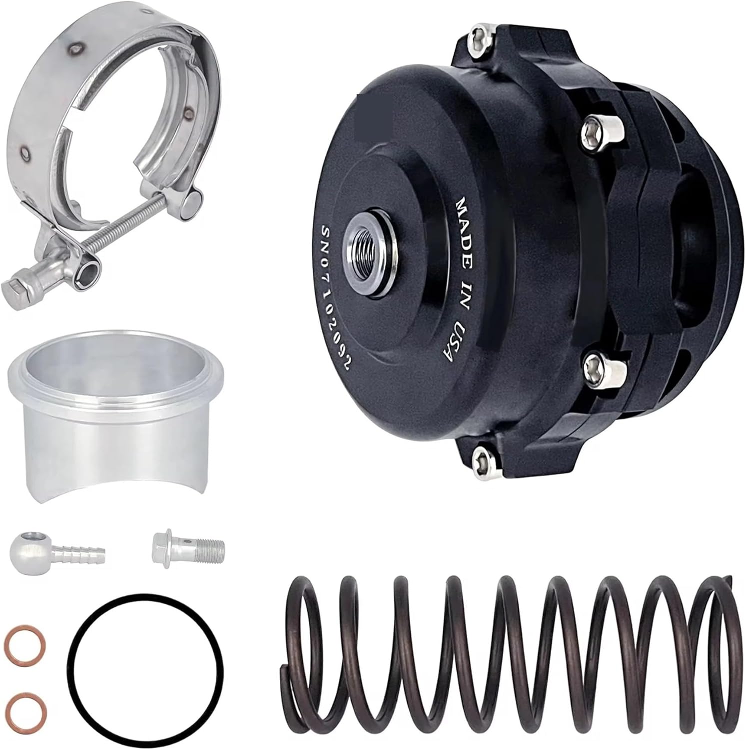 Essential for car Modification Universal 50mm V-Band Relief Valve Exhaust Valve Q Typer with Weld On Aluminum Flange 35 PSI Pressure Relief Valve Modification and Upgrade(Black)