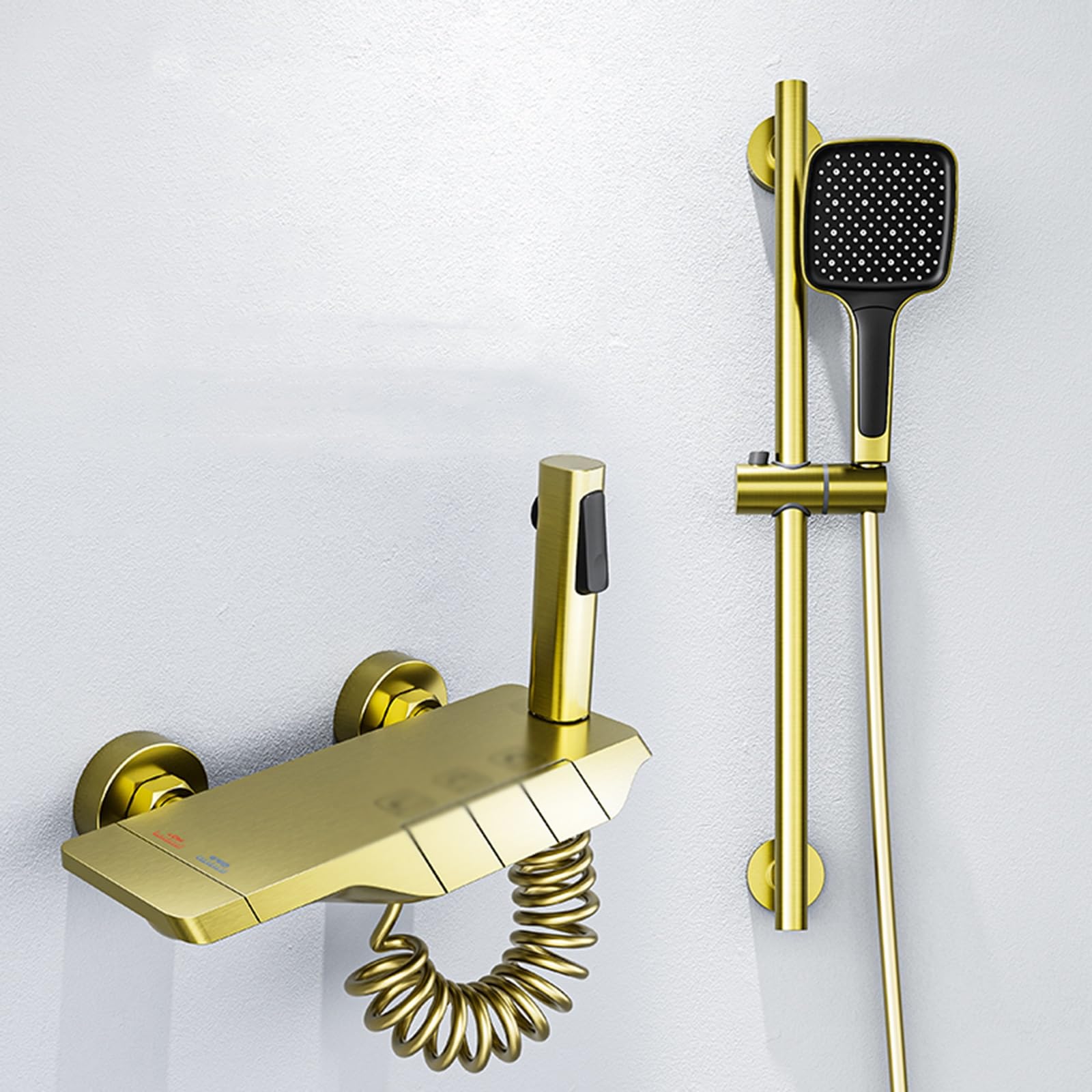 Robinet de baignoire avec mitigeur de douche murale chaude et froide et tuyau de bain