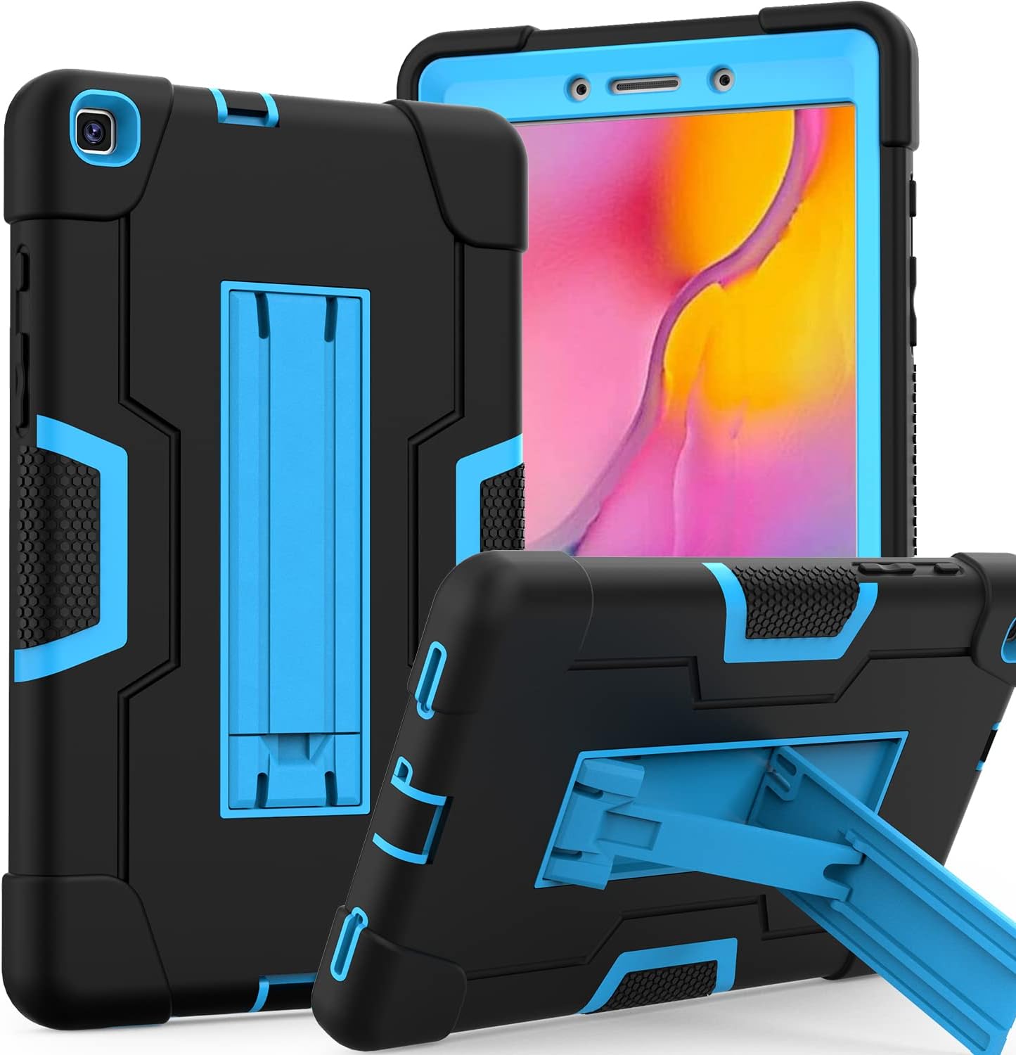 Cantis Galaxy Tab A 8.0 2019 Case(SM-T290/T295),Slim Heavy Duty Shockproof Rugged Full Body Protective Case for Galaxy Tab A 8.0 Inch 2019 Without S Pen Model SM-T290/SM-T295 (Black+Blue)