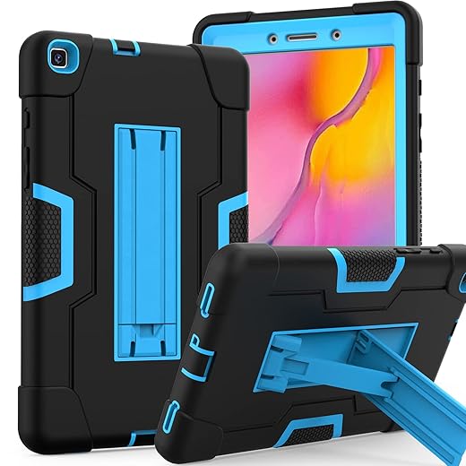 Cantis Case for 8.0 inch Samsung Galaxy Tab A 2019 (SM-T290/T295), Slim Heavy Duty Shockproof Rugged Protective Case with Kickstand for 8.0 Galaxy Tab A Cover 2019 Without S Pen for Kids (Black+Blue)