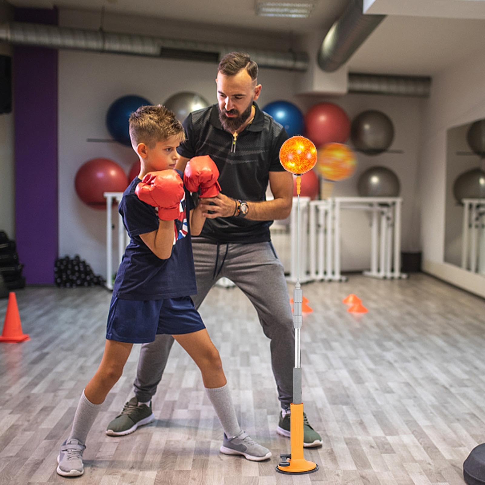 Freistehender Speedbag | Freistehende Trainertasche | Cobra Reflex Bag mit Saugnapf Boden | Advanced Reflex Boxsack | Schweres Boxtraining Equipment