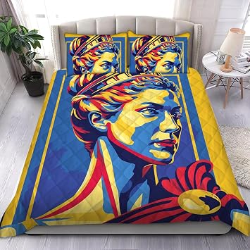 Customized Face of God Bedding Set by Maya Thompson Style Queen Comforter Set, 3 PCS 1 Comforter, 2 Pillowcases, All Season BedspreadKing, Twin, Queen