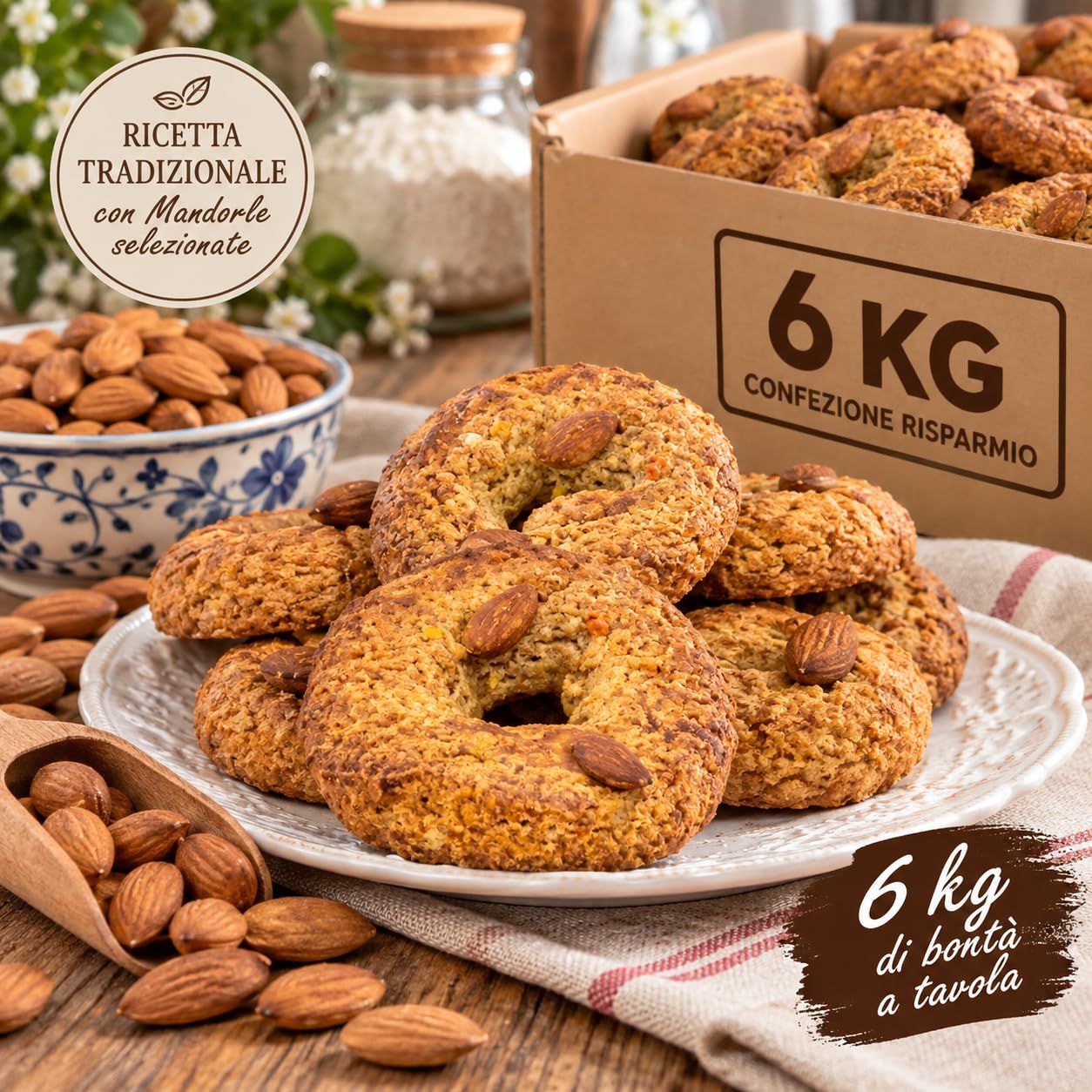 Roccocò Extra 6 kg Dolci Tradizionali Napoletani alle Mandorle Biscotti