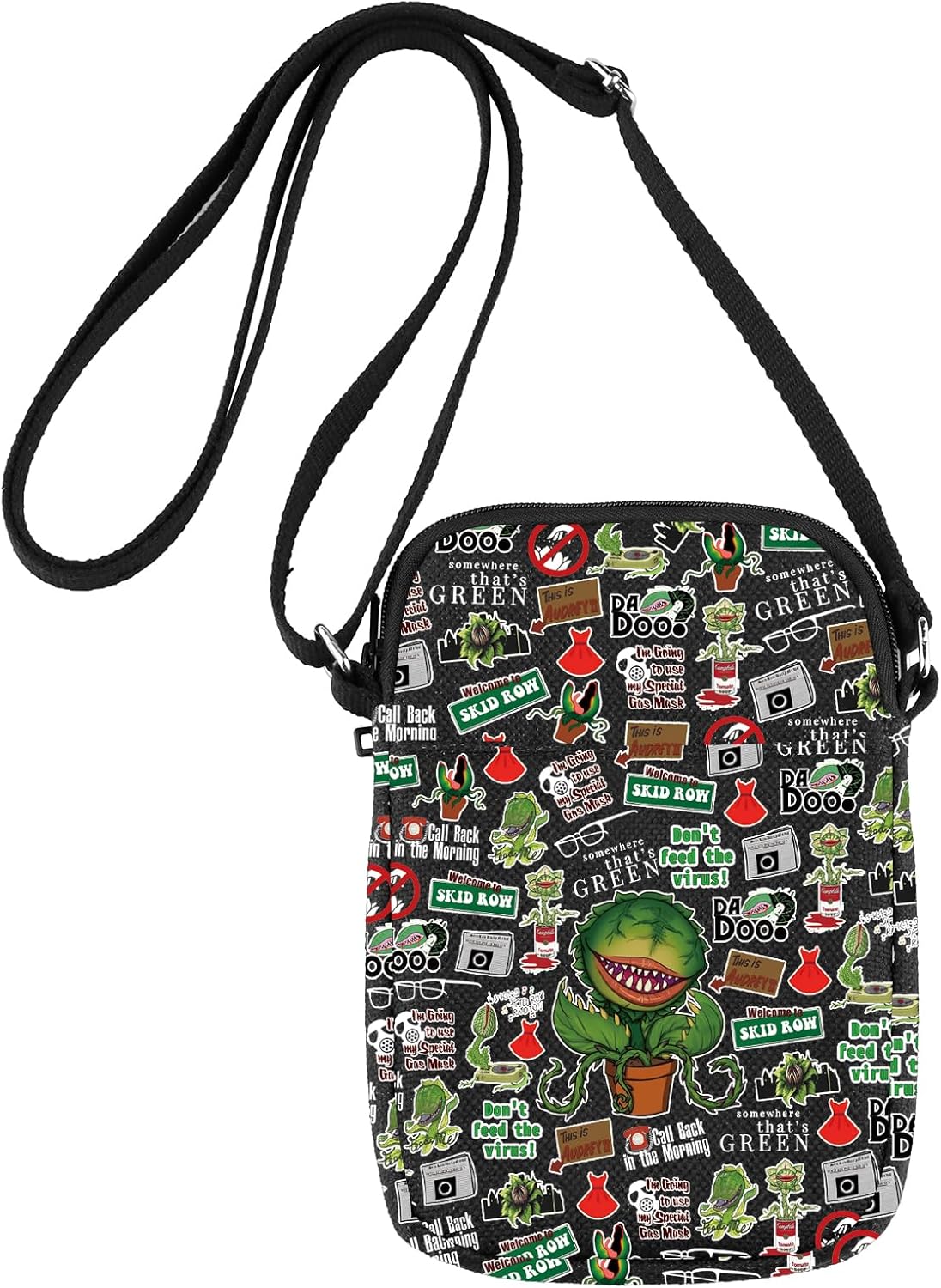 JNIAP Horror Movies Crossbody Bag Killer Plant Gift Don't Feed The Virus Gifts Mushnik's Flower Shop Shoulder Bag