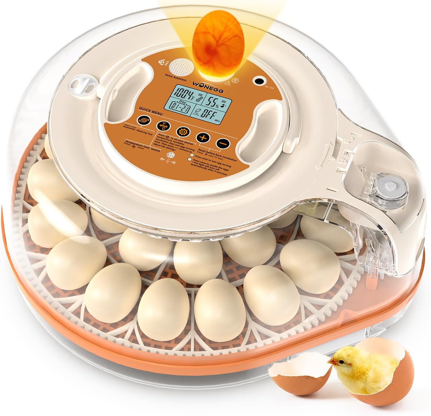 Egg Incubator for Chicken Eggs Hatching Eggs 48 Eggs Automatic Egg Turning Incubators for Chicken, Ducks, Goose, Pigeon, Quail, Parrot Incubator for Farm