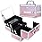 FRENESSA Makeup Train Case Makeup Box Organizer Portable Cosmetic Travel Case Makeup Case with Mirror Locking Make Up Cases Organizers and Storage for Nail Supplies Hard Cosmetic Box Shiny Pink