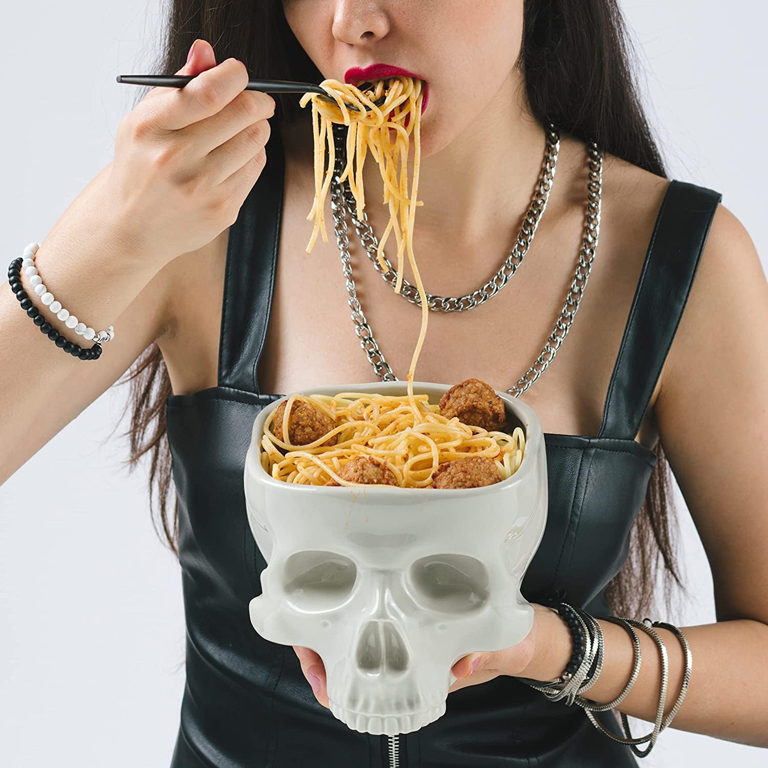 Amazon.com: Fecheche Food Safe Skull Bowl for Eating, Ceramic