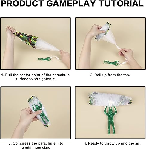 Miniatura 4 de Juguetes de paracaídas de camuflaje del ejército – Juegos de lanzar a mano para niños, figuras de acción, paracaídas sin enredos, edades de 3 a 16